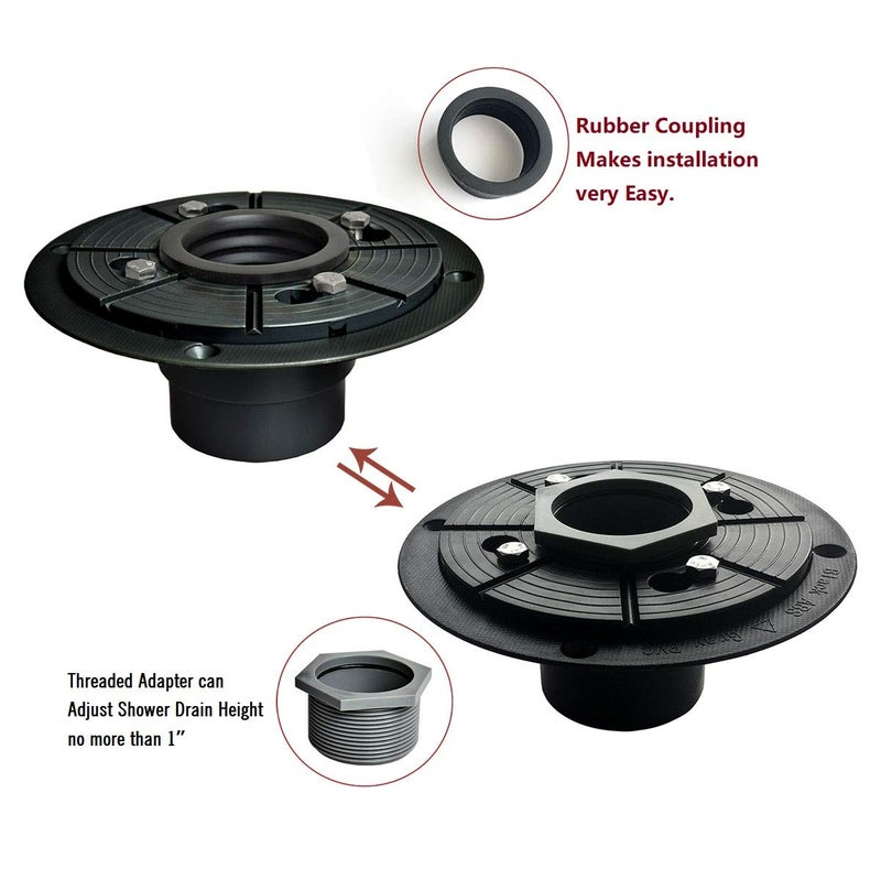 Neodrain 2-Inch ABS Sub Drain, Shower Drain Base, Shower Drain Base with Rubber Gasket for 2 inch Linear and Square Drain Installation - Image 5